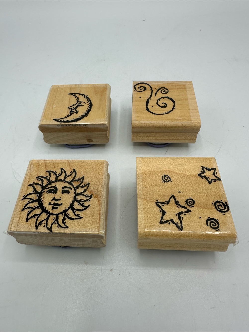 Stampin Up Rubber Stamp Set - In the Sky 2002 Set of 4 Vintage Celestial